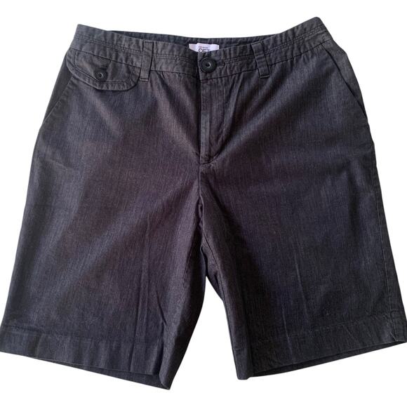 Loft Shorts Women's Size 6 Dark Academia Chambray Zip Front 10 Inch Inseam - Picture 1 of 7